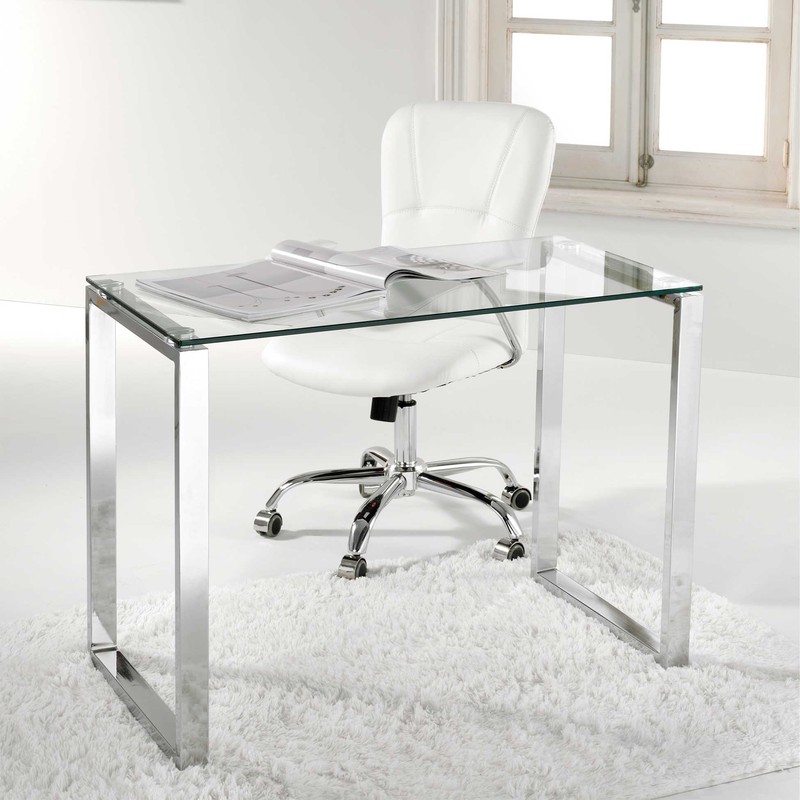Table de bureau en verre Benetto 100cm.